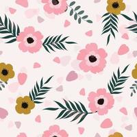 Seamless sweet pastel floral pattern background vector