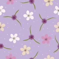 Seamless hand drawn pastel floral pattern background vector