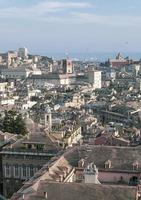 Skyline of the city of Genoa in liguria in Italy photo