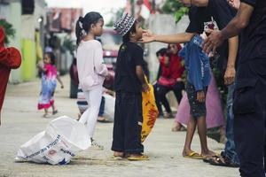 Sorong, Papua, Indonesia 2021- People celebrate Indonesia's independence day with various competitions photo