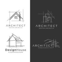 conjunto de edificio de logotipo de casa de arquitecto. construccion arquitectonica vector