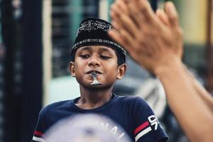 Sorong, Papua, Indonesia 2021- People celebrate Indonesia's independence day with various competitions photo