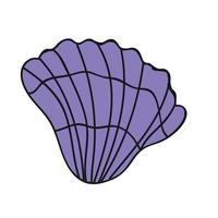 Simple seashell doodle style vector