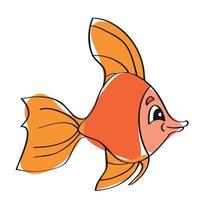 Cartoon fish in doodle style vector