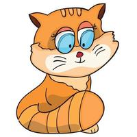 gato de dibujos animados de jengibre vector