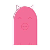 Pink pig, little cartoon pig vector