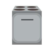 Kitchen stove icon, household equipment vector