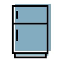 Refrigerator, kitchen equipment vector