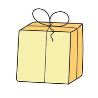 Present. Box with a gift and a festive bow vector