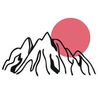 Cartoon mountain, natural decoration vector