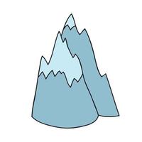 Cartoon mountain, natural decoration vector