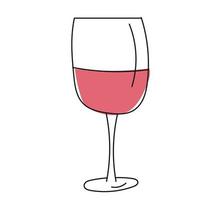 Glass of red wine vector