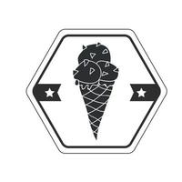 Ice cream label, quality mark vector