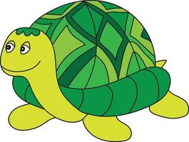 Green cartoon turtle vector