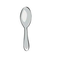 Gray tablespoon, cartoon style vector