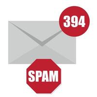 un sobre con una carta. mensaje, spam vector