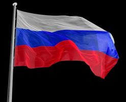 bandera rusa de rusia sobre negro foto
