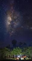 Camping site in scenic view of milky way galaxy photo