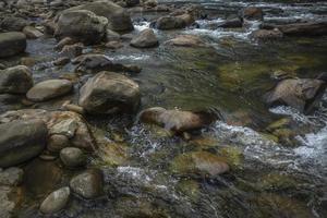 Difference of stone see through from clear river. photo