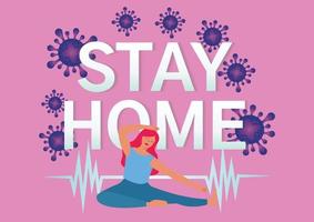 stay home stay safe art vector