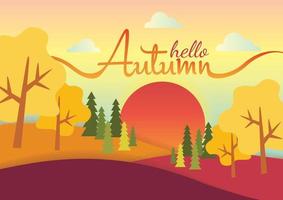 autumn view season art vector