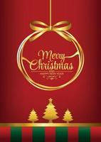 merry christmas art on snowflake red background vector