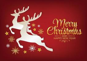 red christmas and white reindeer background vector