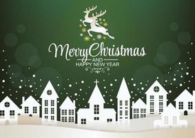 merry christmas landscape art vector