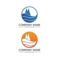 Wave and Water drop Logo Template vector
