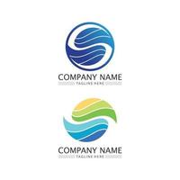 Wave and Water drop Logo Template vector