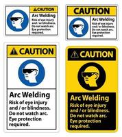 Soldadura por arco Riesgo de lesiones oculares Se requiere protección ocular vector