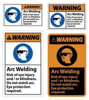 Arc Welding Risk Of Eye Injury Eye Protection Required vector