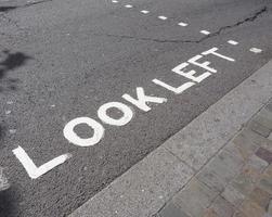 Look Left sign photo