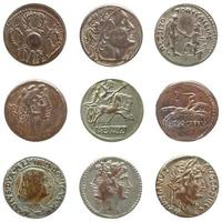 Ancient Roman and Greek coins photo