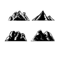 conjunto de ilustración de montaña para logotipo y elemento de insignia vector