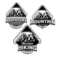 Set of Mountain biking and camping club badge. Vector