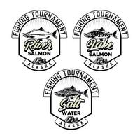 Set of vintage fishing club badge emblem vector