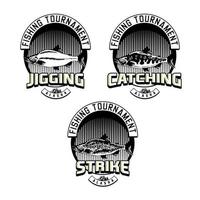 Set of vintage fishing club badge emblem vector