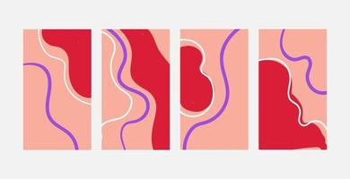 vector conjunto de fondos creativos abstractos en estilo minimalista de moda