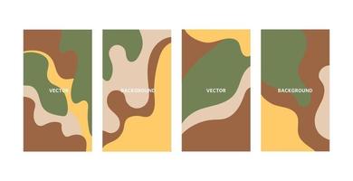 Vector set of abstract creative backgrounds in minimal trendy style