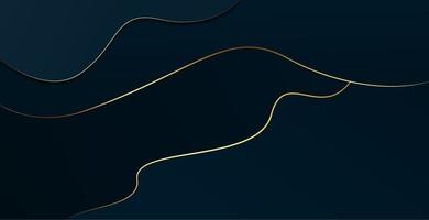 Abstract background luxury dark blue with gold. vector