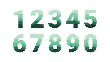 Establecer el número con formas de corte de papel de colores vector