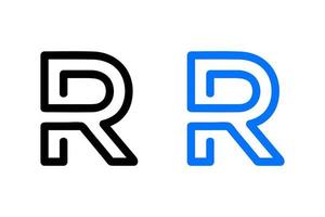 Outline Letter R Abstract Design vector