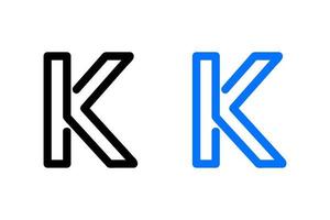 Outline Letter K Abstract Design vector