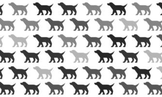 Black and White Dog Seamless Pattern Background vector