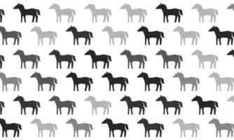 Black and White Horse Seamless Pattern Background vector