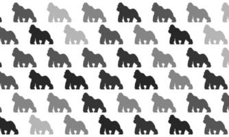 Black and White Gorilla Seamless Pattern Background vector