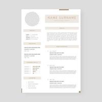 Resume template. Professional resume template design. vector