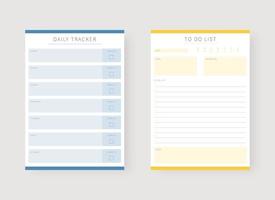 Daily tracker and to do list planner template.