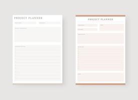 Project planner template. vector